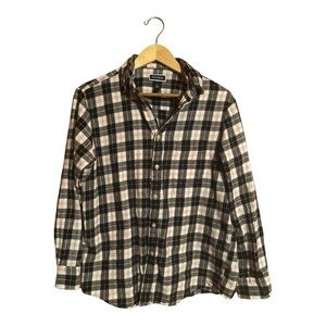 Club Room Black, White Red Men’s Flannel Button Up Shirt Size Large